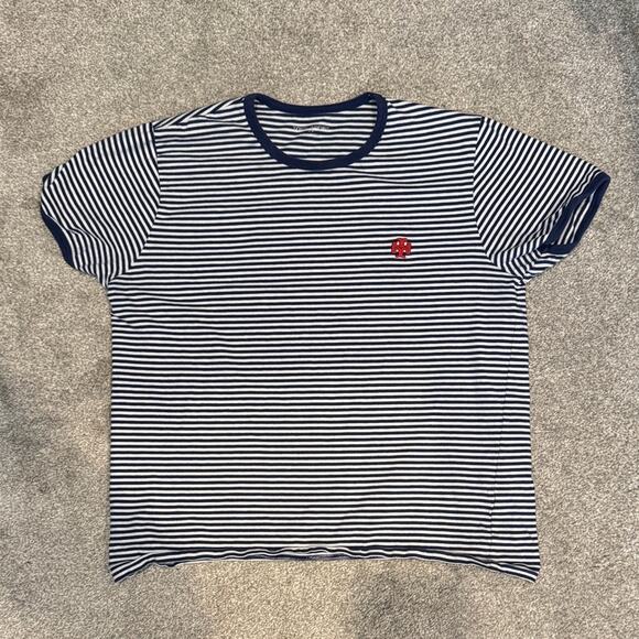 Tory Sport Navy and White Striped Short Sleeve Tee - Picture 1 of 5
